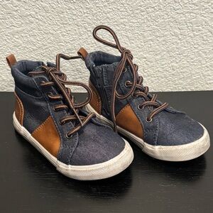 Cat & Jack Toddler Navy and Brown High-Top Sneakers